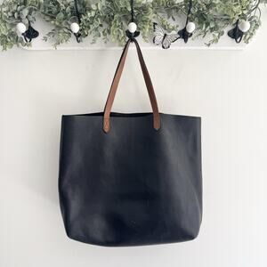 Madewell Black Leather Large Transport Tote
